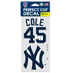 New York Yankees PLAYERS CHOICE DIAMOND CLUB(R) Perfect Cut Decal Set of two 4"x4" Gerrit Cole
