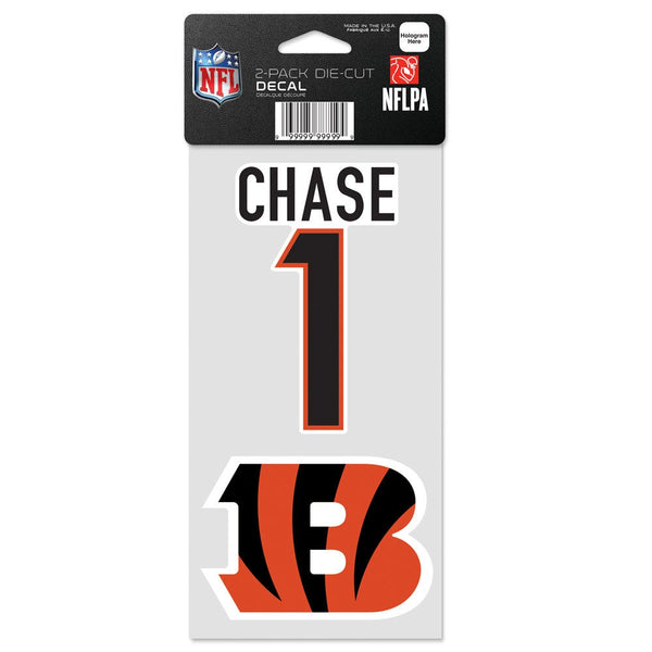 Cincinnati Bengals Perfect Cut Decal One 4"x8" Decal Ja'Marr Chase