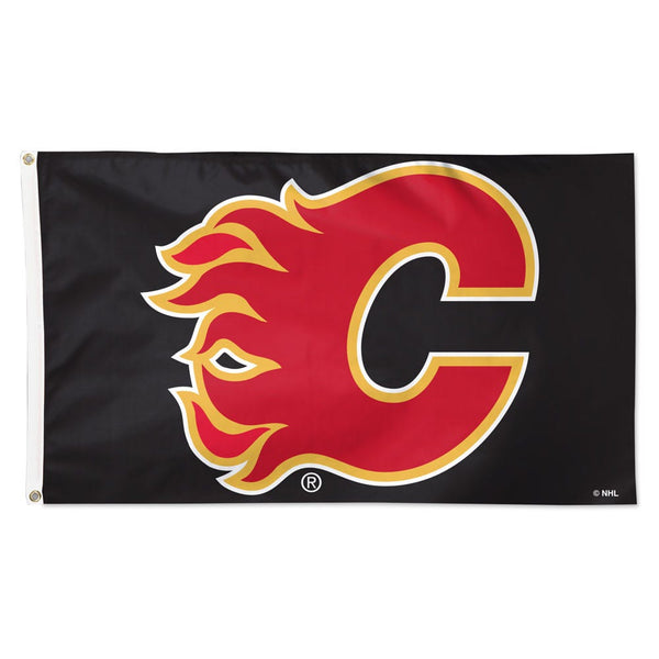 Calgary Flames black Flag - Deluxe 3' X 5'
