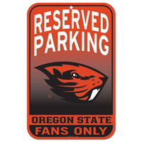 Wholesale-Oregon State Beavers Reserved Parking Plastic Sign 11" x 17"