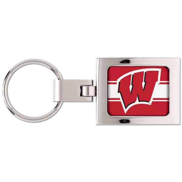 Wholesale-Wisconsin Badgers Premium Domed Key Ring