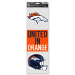 Denver Broncos Fan Decals 3.75" x 12"