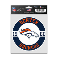 Denver Broncos Patch Fan Decals 3.75" x 5"