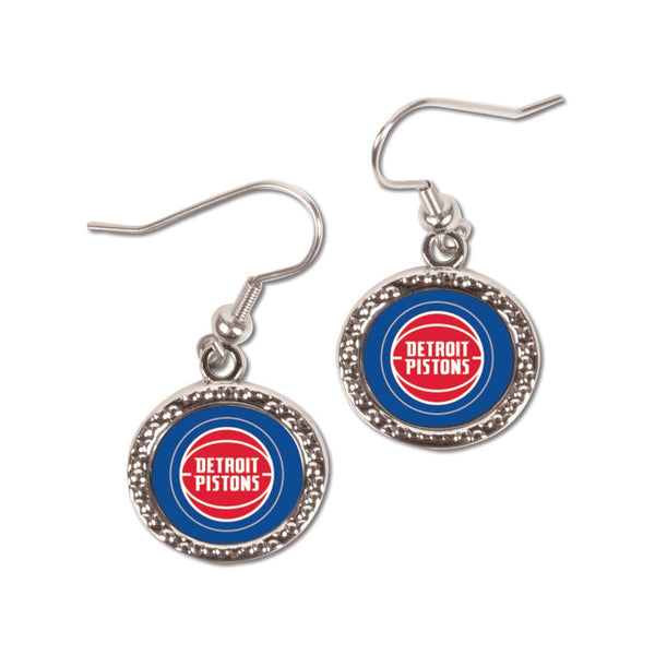 Detroit Pistons Earrings Jewelry Carded Round