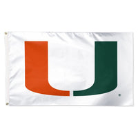 Wholesale-Miami Hurricanes WHITE BACKGROUND Flag - Deluxe 3' X 5'