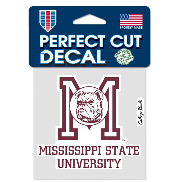 Wholesale-Mississippi State Bulldogs /College Vault Perfect Cut Color Decal 4" x 4"