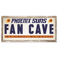 Phoenix Suns FAN CAVE Wood Sign 8" x 17"