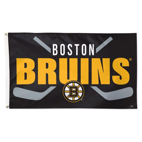 Boston Bruins stick Flag - Deluxe 3' X 5'