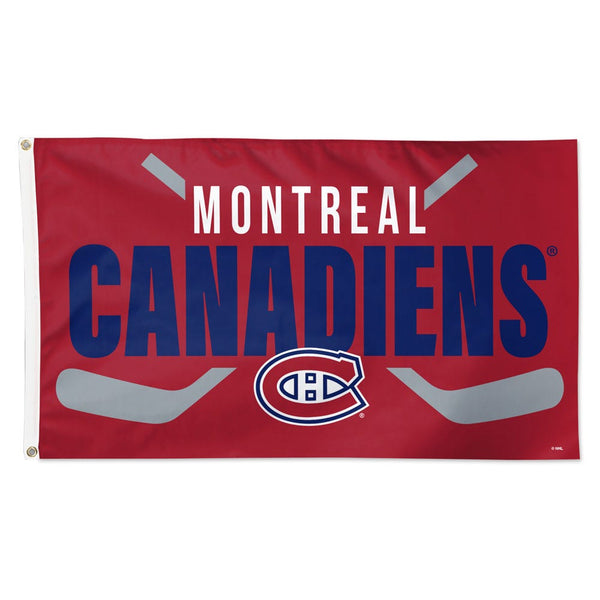 Montreal Canadiens stick Flag - Deluxe 3' X 5'