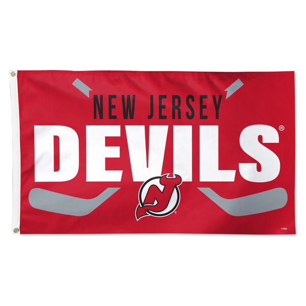 New Jersey Devils stick Flag - Deluxe 3' X 5'