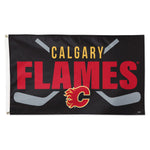 Calgary Flames stick Flag - Deluxe 3' X 5'