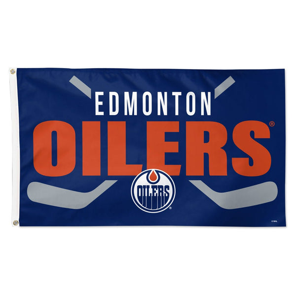 Edmonton Oilers HOCKEY STICKS Flag - Deluxe 3' X 5'