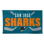 San Jose Sharks stick Flag - Deluxe 3' X 5'