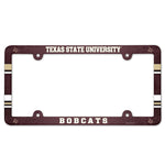 Texas State Bobcats Lic Plate Frame Full Color