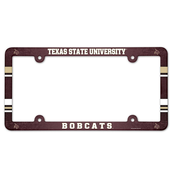 Texas State Bobcats Lic Plate Frame Full Color