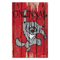 Cincinnati Bearcats /College Vault Wood Sign 11" x 17" 1/4" thick