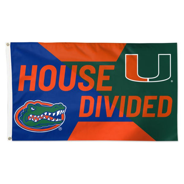 Wholesale-Florida Gators / Miami Hurricanes Flag - Deluxe 3' X 5' NCAA Rivalry