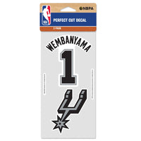 San Antonio Spurs Perfect Cut Decal Set of two 4"x4" Victor Wembanyama