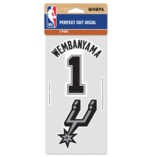 San Antonio Spurs Perfect Cut Decal Set of two 4"x4" Victor Wembanyama