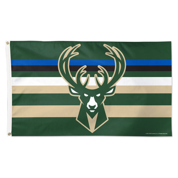 Milwaukee Bucks H STRIPE Flag - Deluxe 3' X 5'