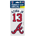 Atlanta Braves PLAYERS CHOICE DIAMOND CLUB(R) Perfect Cut Decal Set of two 4"x4" Ronald Acuna Jr.
