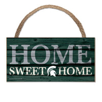 Wholesale-Michigan State Spartans HOME SWEET HOME Wood Sign w/Rope 5" x 10"