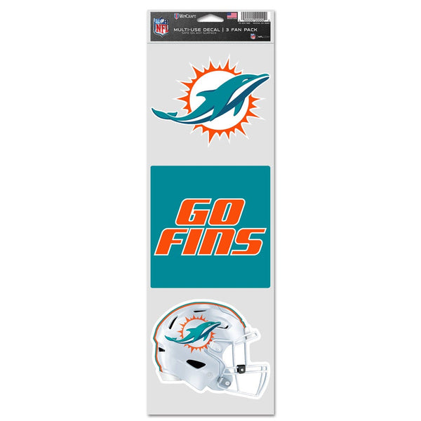 Miami Dolphins Fan Decals 3.75" x 12"