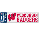 Wholesale-Wisconsin Badgers Stacked Design Perfect Cut Decals 3" x 10"