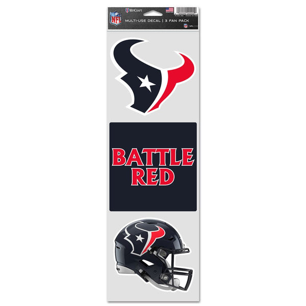 Houston Texans Fan Decals 3.75" x 12"