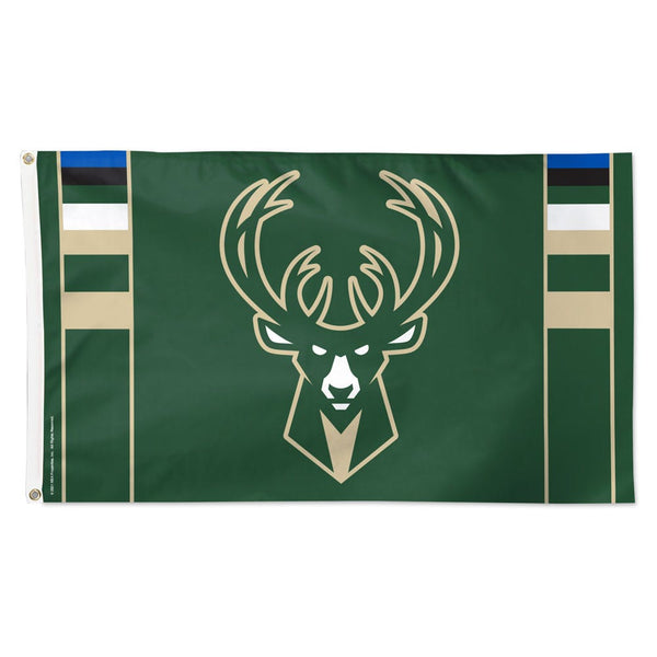 Milwaukee Bucks VERTICAL STRIPES Flag - Deluxe 3' X 5'