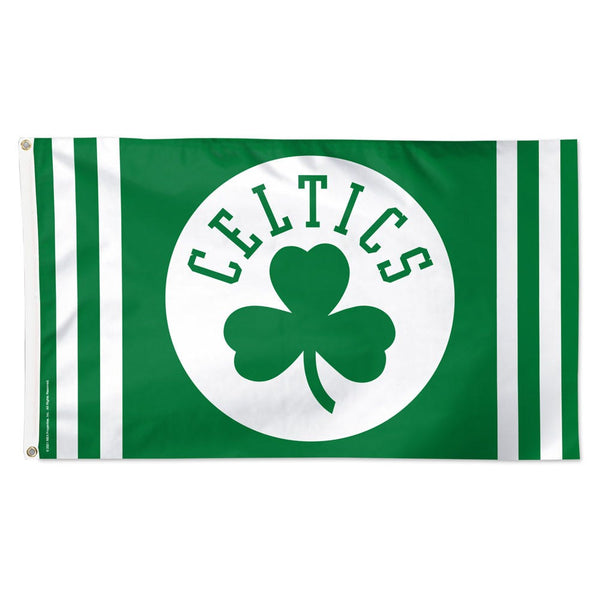 Boston Celtics VERTICAL STRIPES Flag - Deluxe 3' X 5'