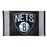 Brooklyn Nets VERTICAL STRIPES Flag - Deluxe 3' X 5'