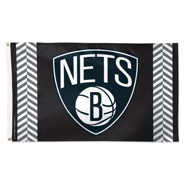 Brooklyn Nets VERTICAL STRIPES Flag - Deluxe 3' X 5'
