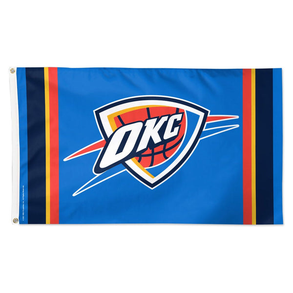 Oklahoma City Thunder VERTICAL STRIPES Flag - Deluxe 3' X 5'
