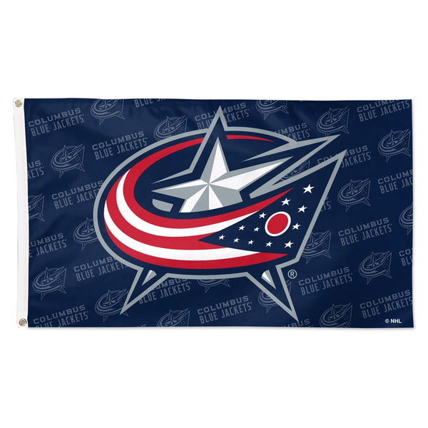 Columbus Blue Jackets Step and Repeat Flag - Deluxe 3' X 5'