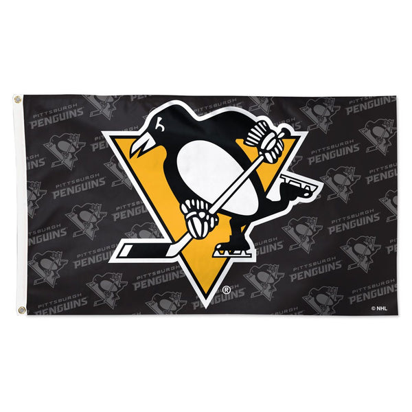 Pittsburgh Penguins Step and Repeat Flag - Deluxe 3' X 5'