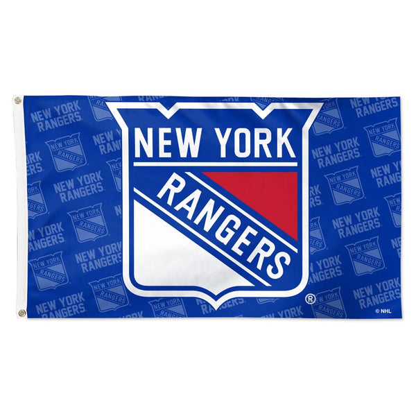 New York Rangers Step and Repeat Flag - Deluxe 3' X 5'