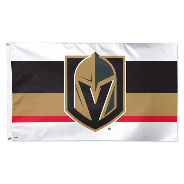Vegas Golden Knights H STRIPE WHITE Flag - Deluxe 3' X 5'