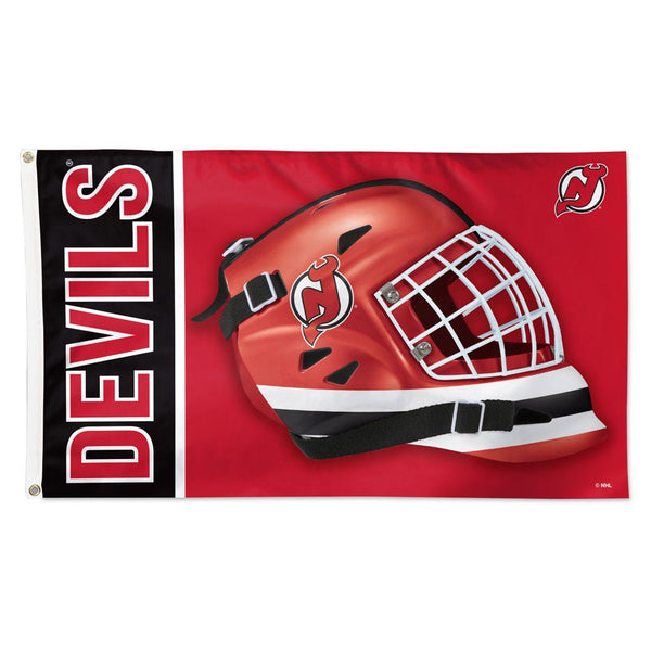 New Jersey Devils mask Flag - Deluxe 3' X 5'