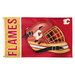 Calgary Flames mask Flag - Deluxe 3' X 5'