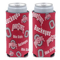 Wholesale-Ohio State Buckeyes SCATTERPRINT 12 oz Slim Can Cooler