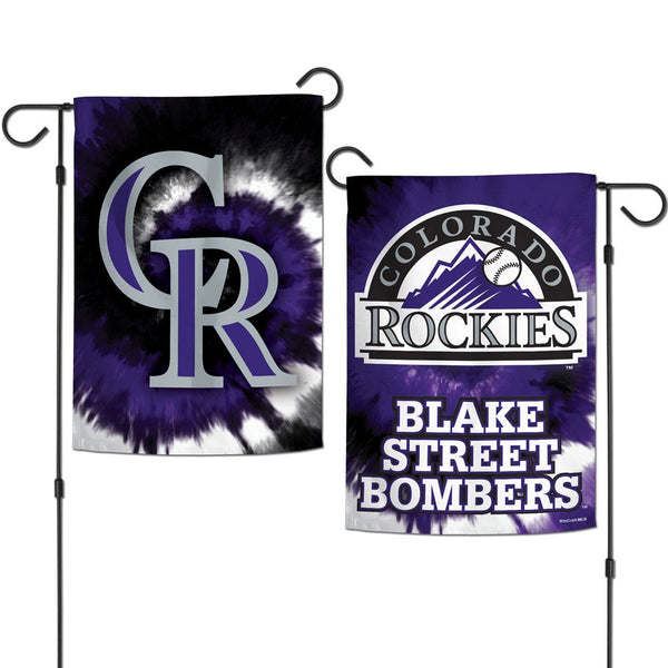 Colorado Rockies Tie Dye Garden Flags 2 sided 12.5" x 18"