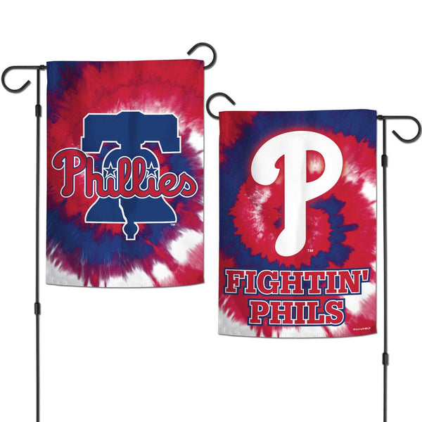 Philadelphia Phillies Tie Dye Garden Flags 2 sided 12.5" x 18"