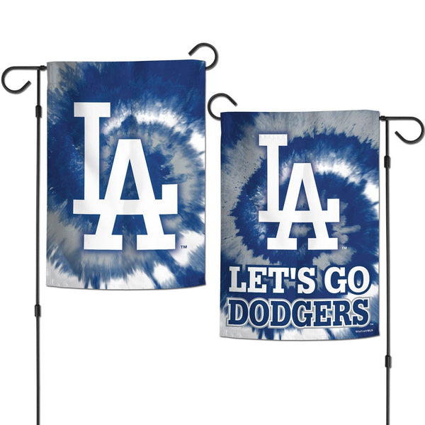 Los Angeles Dodgers Tie Dye Garden Flags 2 sided 12.5" x 18"