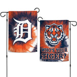 Detroit Tigers Tie Dye Garden Flags 2 sided 12.5" x 18"