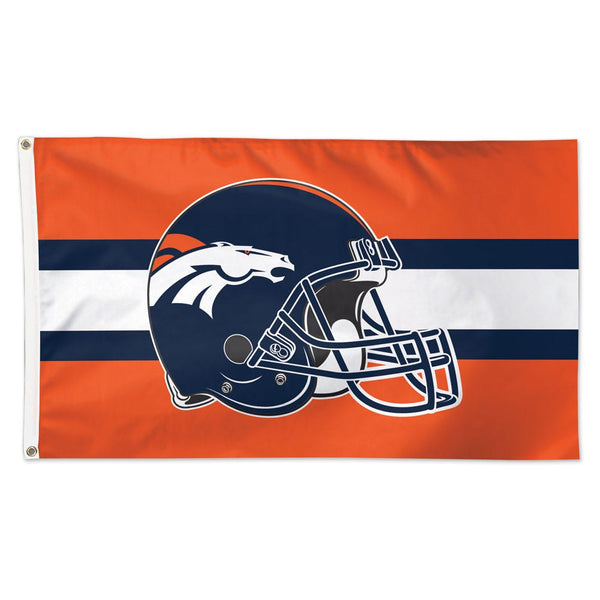 Denver Broncos Helmet Flag - Deluxe 3' X 5'