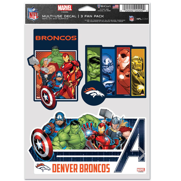 Denver Broncos / Marvel (C) 2021 Marvel Multi Use 3 Fan Pack