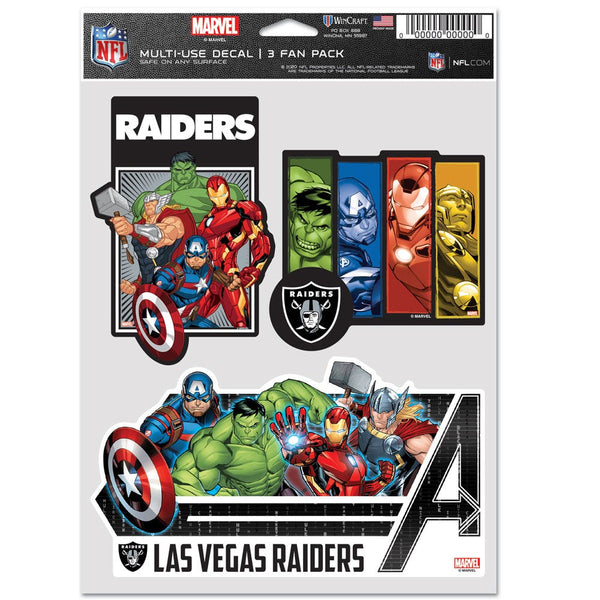 Las Vegas Raiders / Marvel (C) 2021 Marvel Multi Use 3 Fan Pack