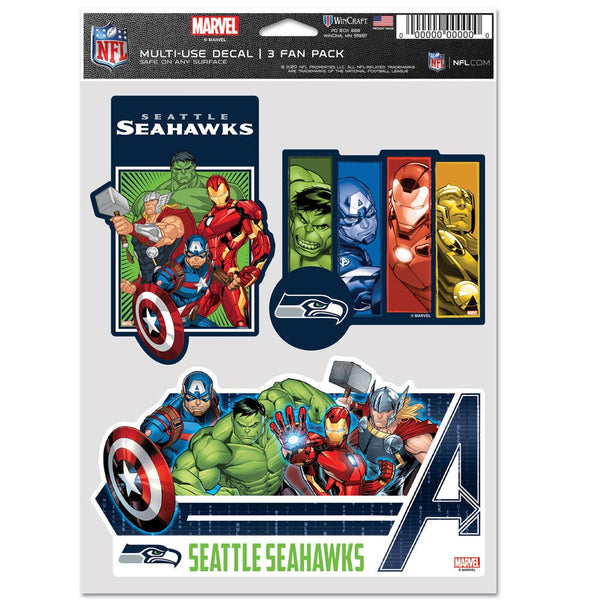 Seattle Seahawks / Marvel (C) 2021 Marvel Multi Use 3 Fan Pack