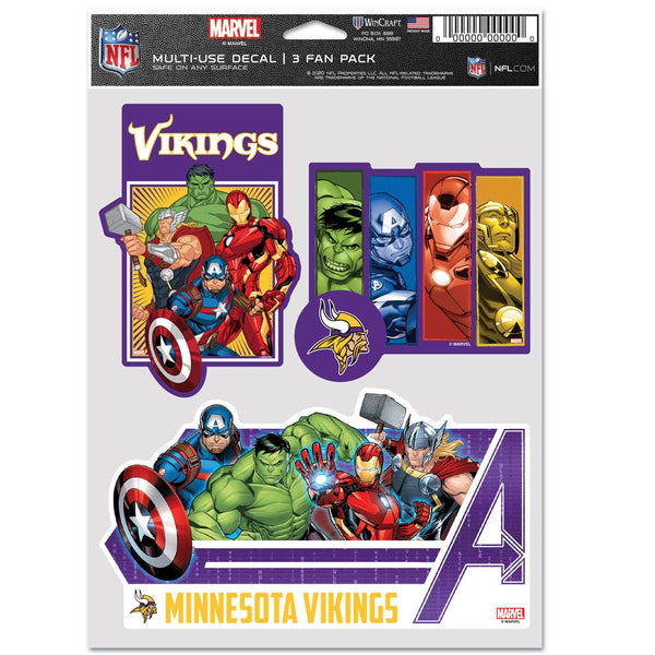 Minnesota Vikings / Marvel (C) 2021 Marvel Multi Use 3 Fan Pack